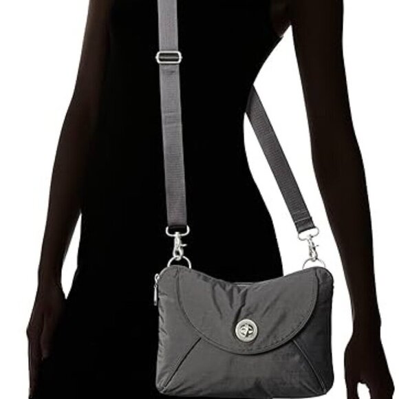 Baggallini Rio Crossbody Travel Bag, Blue Silver Detail - Picture 4 of 16